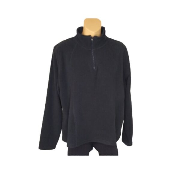 Cambridge Dry Goods Black Fleece 1/4 Zip Pullover Top Women's SZ XL - Picture 1 of 5
